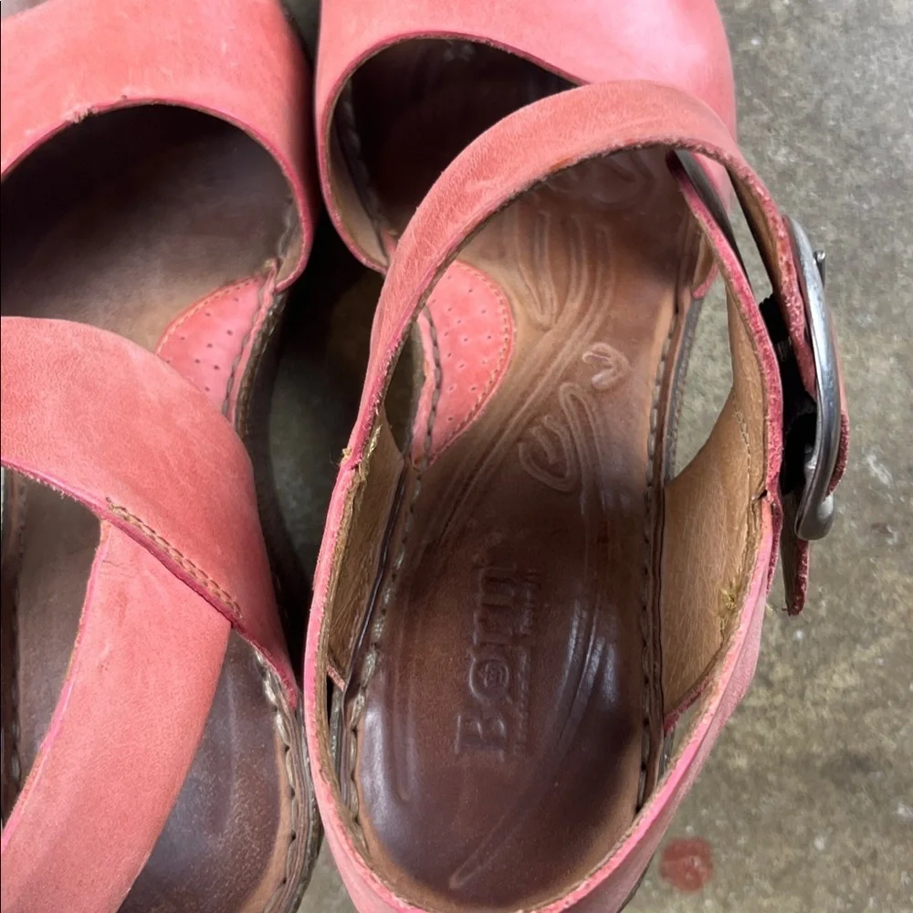Born Light Red/Pink wedge Sandals Size: 9